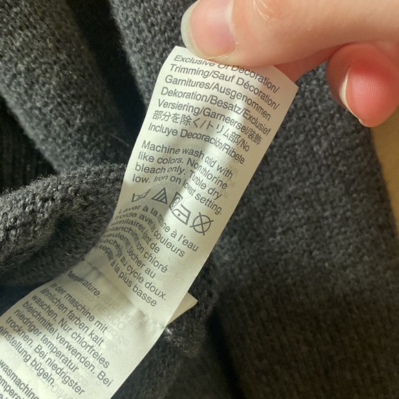 J. Crew Mercantile Ribbon Tie Bell Sleeve Charcoal Sweater - Picture 8 of 8